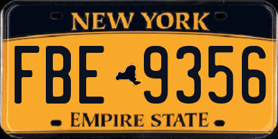 NY license plate FBE9356