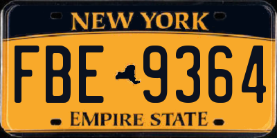 NY license plate FBE9364