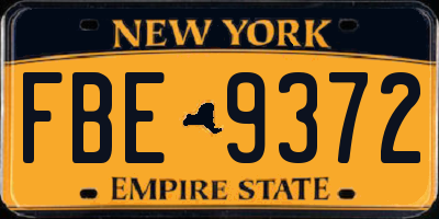 NY license plate FBE9372