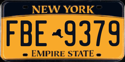 NY license plate FBE9379