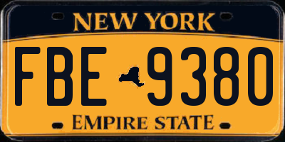 NY license plate FBE9380