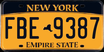 NY license plate FBE9387