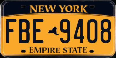 NY license plate FBE9408