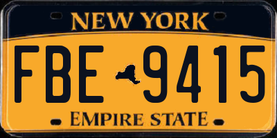 NY license plate FBE9415