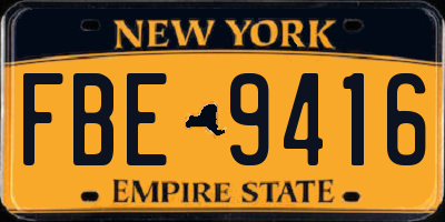 NY license plate FBE9416