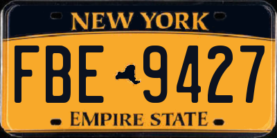 NY license plate FBE9427