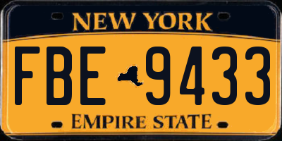 NY license plate FBE9433