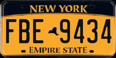 NY license plate FBE9434