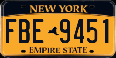 NY license plate FBE9451