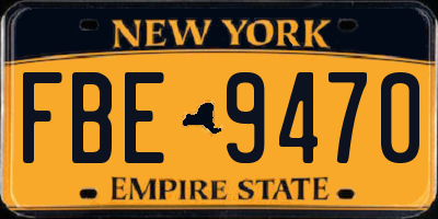 NY license plate FBE9470