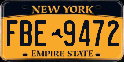 NY license plate FBE9472
