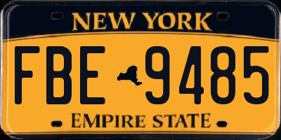 NY license plate FBE9485