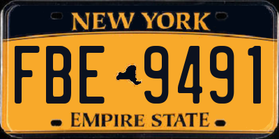 NY license plate FBE9491