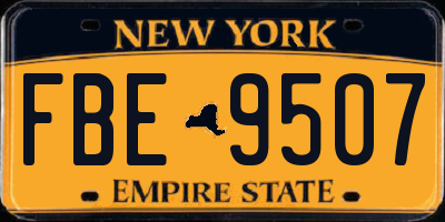 NY license plate FBE9507