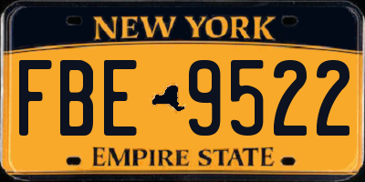 NY license plate FBE9522