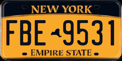 NY license plate FBE9531