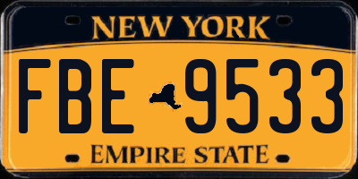 NY license plate FBE9533