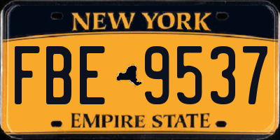 NY license plate FBE9537