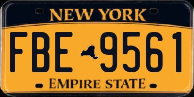 NY license plate FBE9561