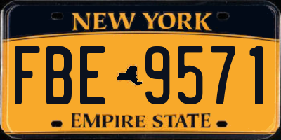 NY license plate FBE9571