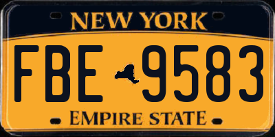 NY license plate FBE9583