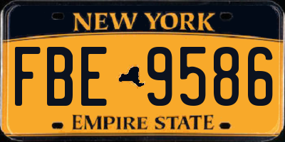 NY license plate FBE9586