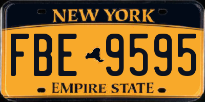 NY license plate FBE9595