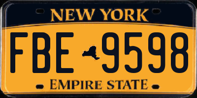 NY license plate FBE9598