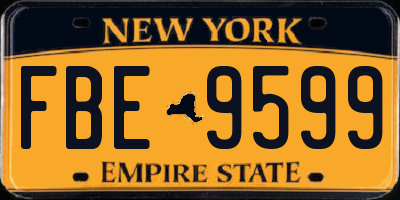 NY license plate FBE9599