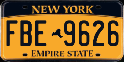 NY license plate FBE9626