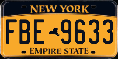 NY license plate FBE9633
