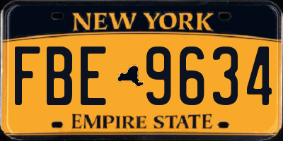 NY license plate FBE9634