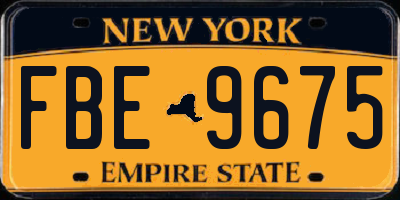 NY license plate FBE9675