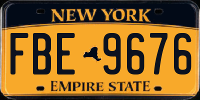 NY license plate FBE9676