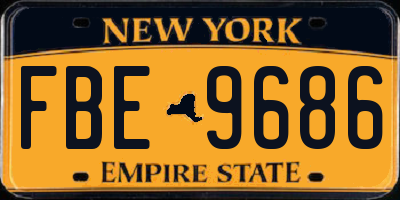 NY license plate FBE9686