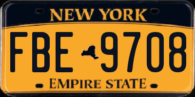 NY license plate FBE9708