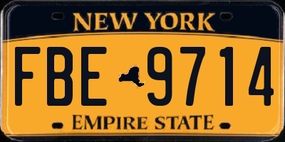 NY license plate FBE9714