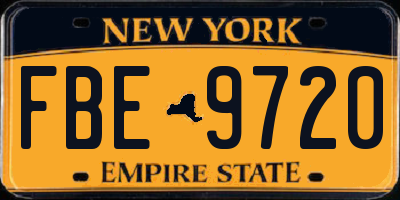 NY license plate FBE9720