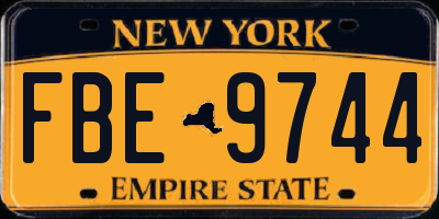 NY license plate FBE9744