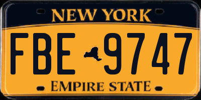 NY license plate FBE9747