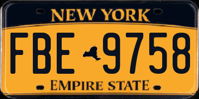 NY license plate FBE9758