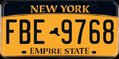 NY license plate FBE9768