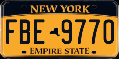 NY license plate FBE9770