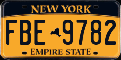 NY license plate FBE9782