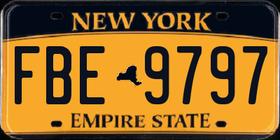NY license plate FBE9797