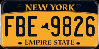 NY license plate FBE9826