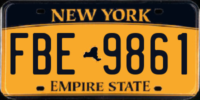 NY license plate FBE9861
