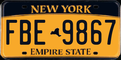 NY license plate FBE9867