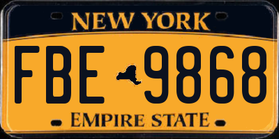 NY license plate FBE9868