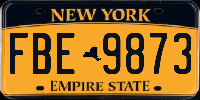 NY license plate FBE9873